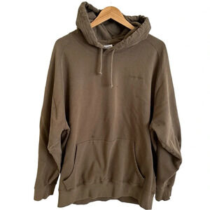 Outdoor Voices Mens 3XL Green Brown Hoodie Sweatshirt Pullover Organic Cotton